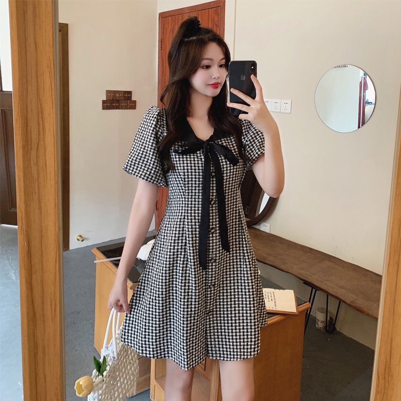 Đầm Bigsize caro nổi phong cách tiểu thư 60 - 73 ký