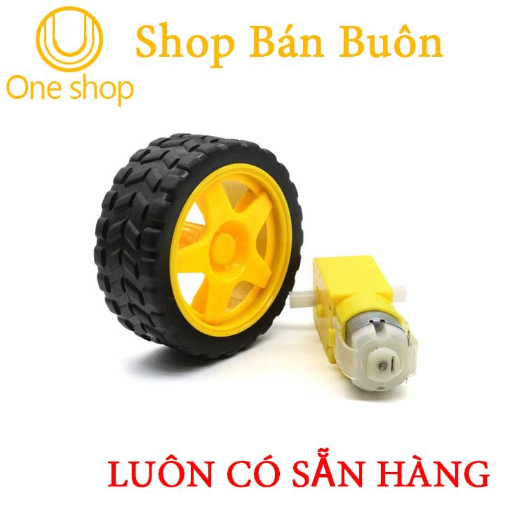 Combo Động Cơ Giảm Tốc Vàng 3V-9V + Bánh Xe