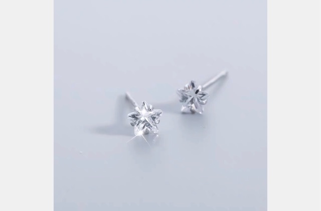 Khuyên tai bạc nữ TLEE sao đá sang trọng TleeJewelry B0299