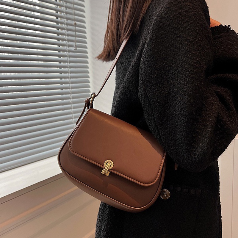 Túi đeo chéo IELGY hình vuông nhỏ dễ phối đồ phong cách retro thời trang cho nữ