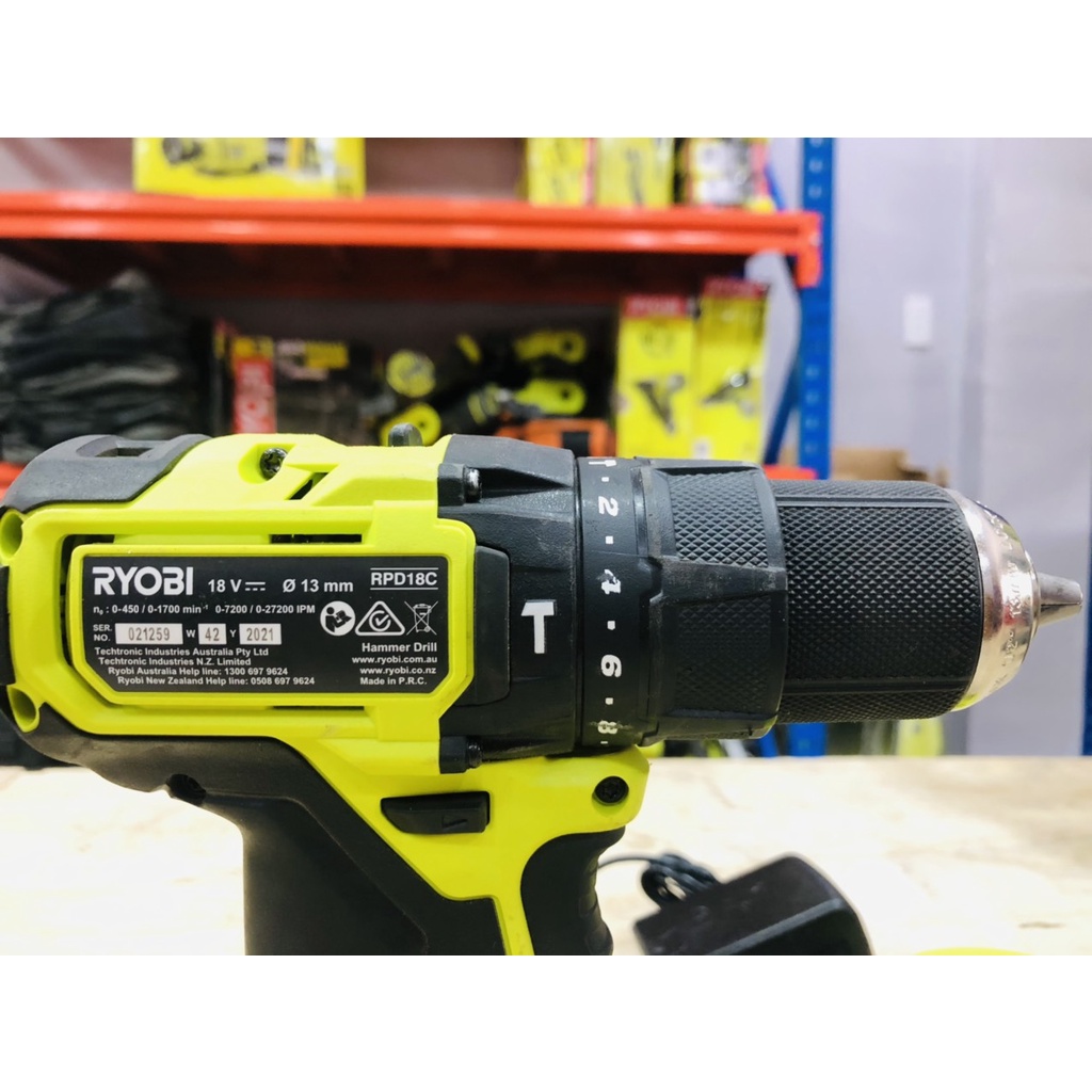 Máy khoan búa Ryobi 18v Brushless HP RPD18C-0 KÈM PIN 4AHP+SẠC NHANH-95%-3 THÁNG -ÚC