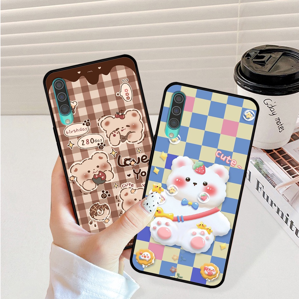 Ốp lưng Samsung A30s - A50 - A50s - A70 in hình caro gấu thỏ dễ thương
