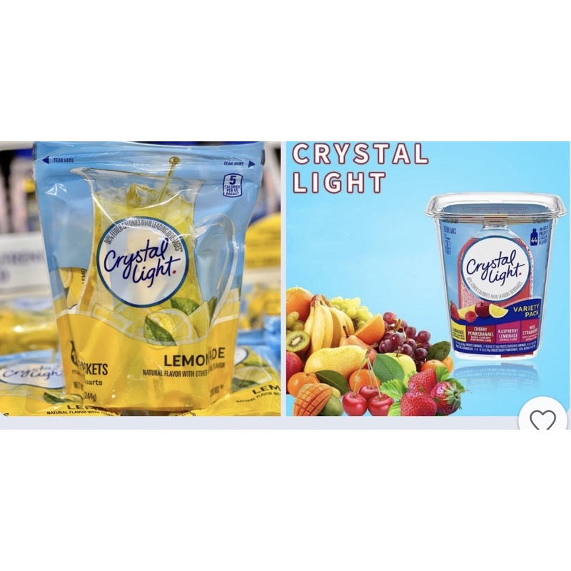 BỘT PHA NƯỚC TRÁI CÂY KHÔNG ĐƯỜNG CRYSTAL LIGHT - CHO CẢ NGƯỜI ĂN KIÊNG, KETO, TIỂU ĐƯỜNG😋- Hộp 16 gói hương chanh