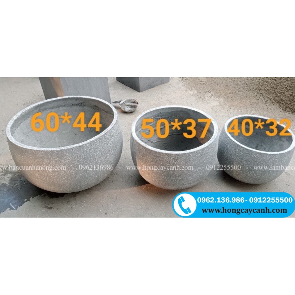 Chậu Đá Mài Trứng Bầu II Châu Trồng Cây Ban Công, Nội Thất, Sân Vườn