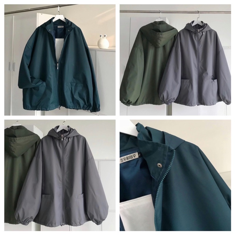 Áo Khoác Jacket Dù 2 Lớp Form Rộng Có Nón Nam Nữ Unisex