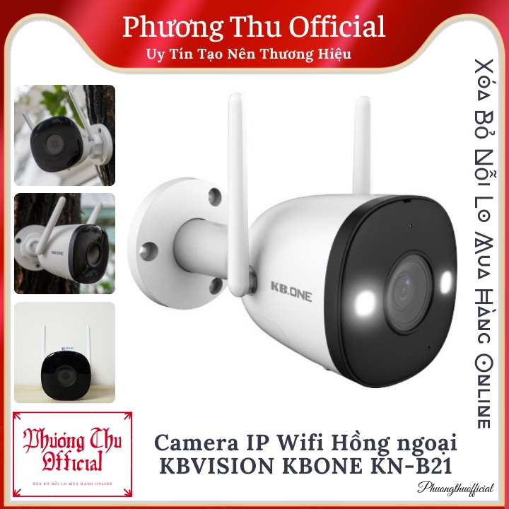 Camera IP Wifi Hồng ngoại KBVISION KBONE KN-B21 2.0MP, phát hiện chuyển động, chống nước IP67, chống nước