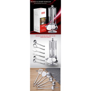 Bộ vá muỗng inox cán dài 6 món SSGP