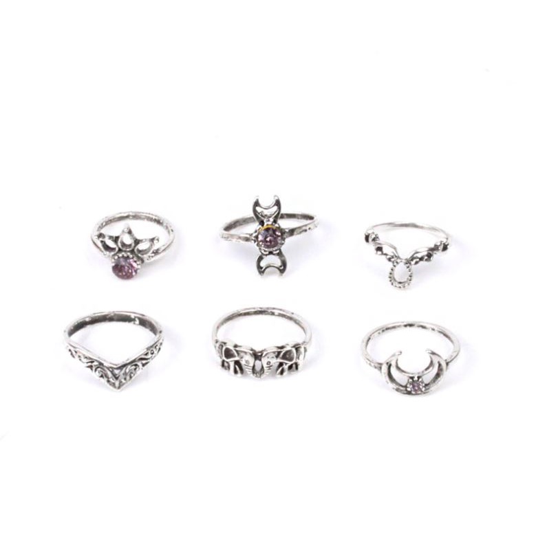 Bộ 10 Nhẫn Chạm Khắc Cổ Điển Mặt Trăng 2M30