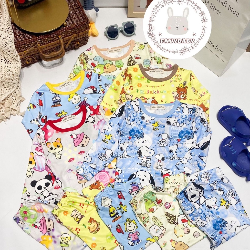 Bộ Dài Tay Cho Bé MINKY MOM Thun 3D Chủ Đề Hoạt Hình Vui Nhộn Bắt Mắt Động Vật Cute Trẻ Em 0 1 2 3 4 5 Tuổi - Favybaby