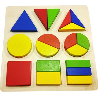 Đồ chơi gỗ – Bảng chia phân số 3 hình cơ bản Vivitoys