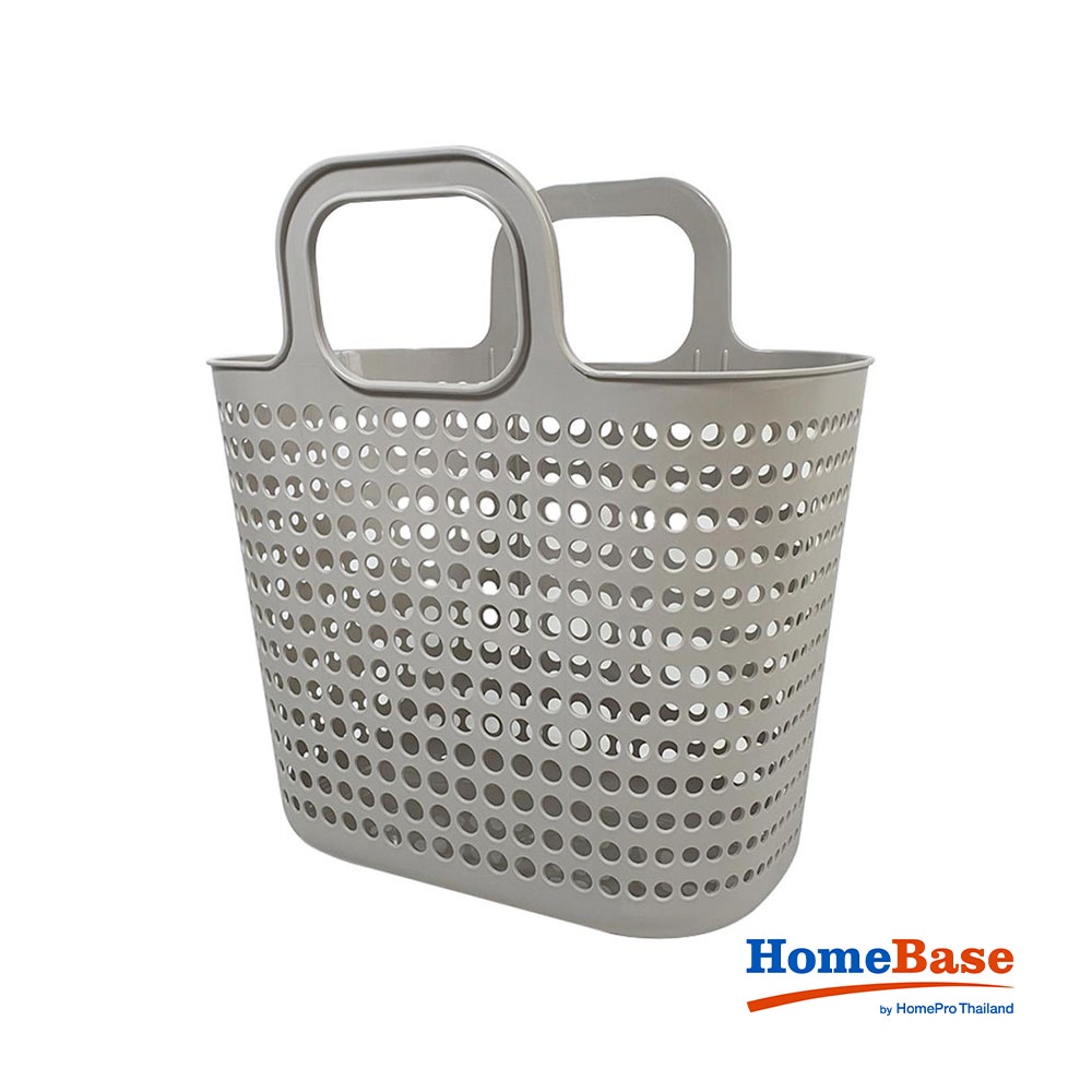HomeBase PLIM Giỏ đựng đồ dơ đem đi giặt bằng nhựa Thái Lan BUBBLE W40.3xH42.5xD22.5 màu xám