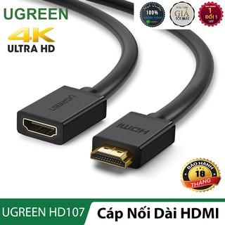 Dây cáp nối dài cổng hdmi l 1 đầu đực 1 đầu cái l ugreen hd107