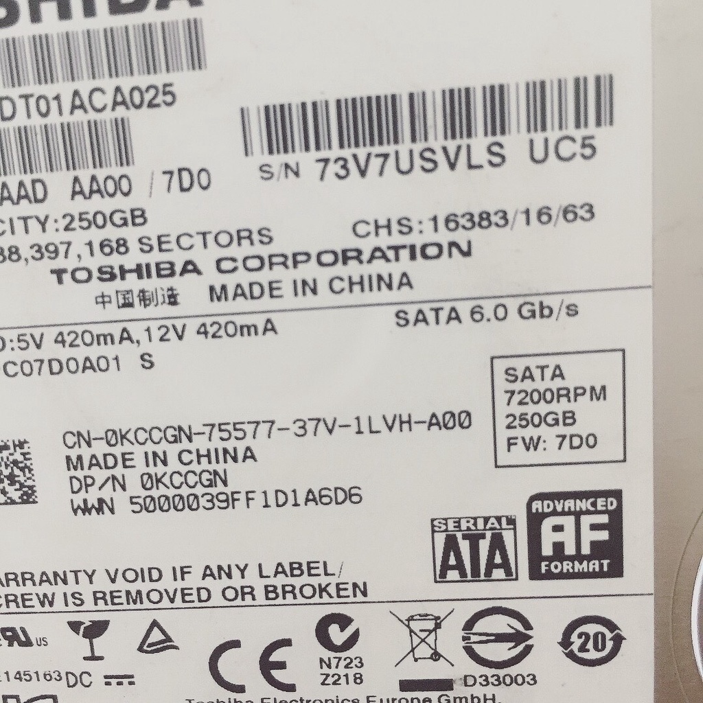 Ổ cứng lưu trữ cho máy tính bàn HITACHI 250Gb 7200rpm