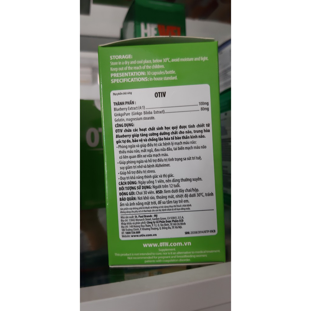 (CHÍNH HÃNG) OTIV- Hỗ trợ cải thiện mất ngủ- Đau nửa đầu- Tăng cường trí nhớ LỌ 30 VIÊN
