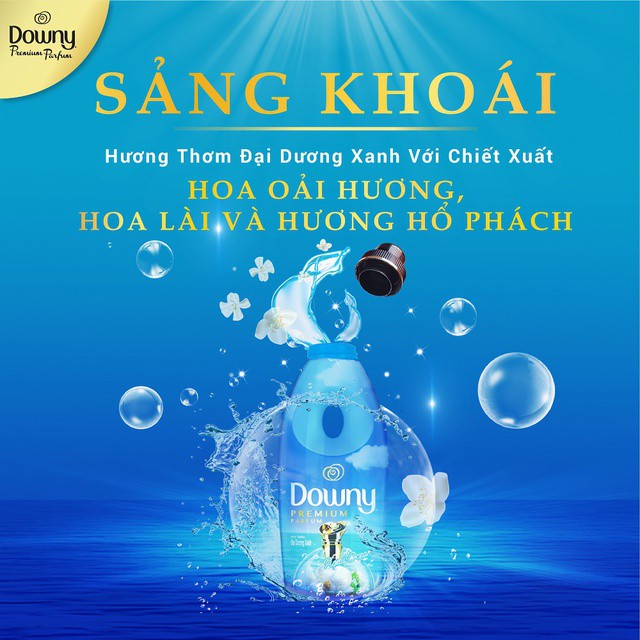 [HC GIFT] Nước xả vải Downy Premium Parfum Đậm Đặc Hương Đại Dương Xanh túi 2.1 L