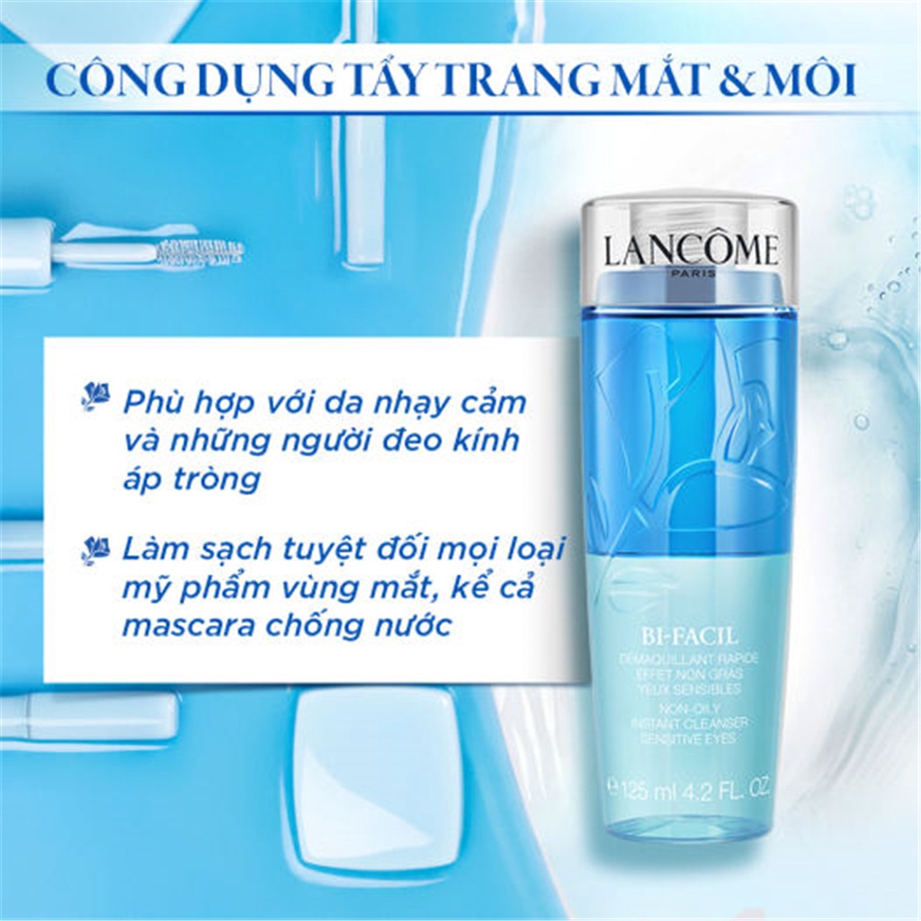 Lancome Tẩy Trang Mắt/Môi Bi-Facil Non Oily - Sensitive Eyes Instant Cleanser 30ml