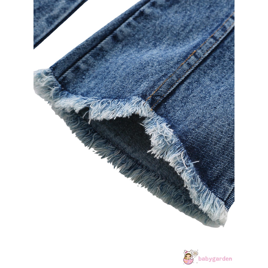 Set áo không tay + quần jean có túi dành cho bé gái