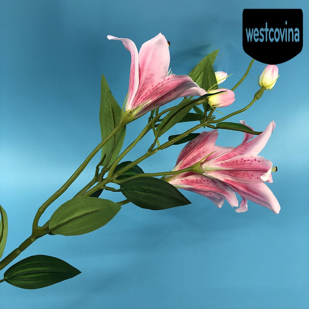 [Hot]☀ Nhánh Hoa Lily Giả 6 Bông Trang Trí Tiệc Cưới