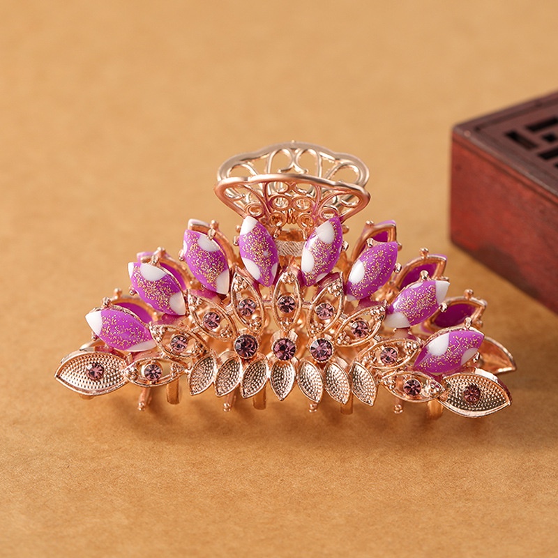 Kẹp Tóc Hình Hoa Đính Kim Cương Pha Lê Tinh Tế