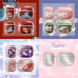 Vỏ bảo vệ hộp sạc tai nghe Airpods 1 2 Pro họa tiết đám mây/ngựa một sừng/gấu Lotso màu kim tuyến dễ thương