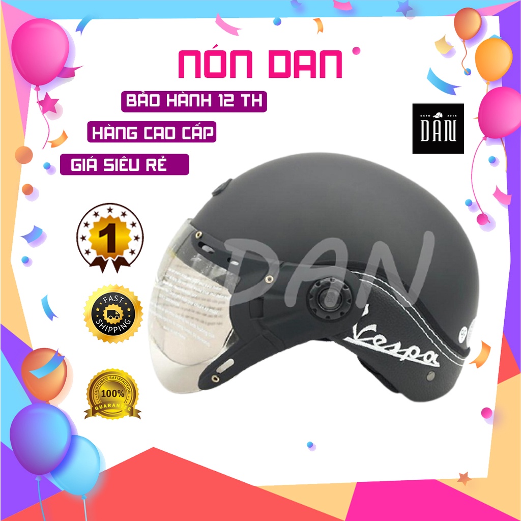Nón bảo hiểm Vespa Có kính chắn gió cao cấp Mũ Bảo Hiểm Thời Trang