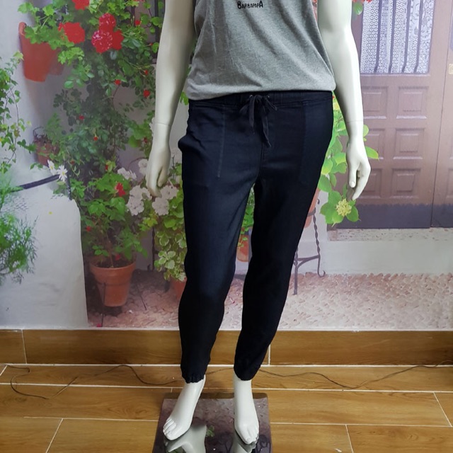 Quần jean thun big size jogger lưng thun size 63-70kg