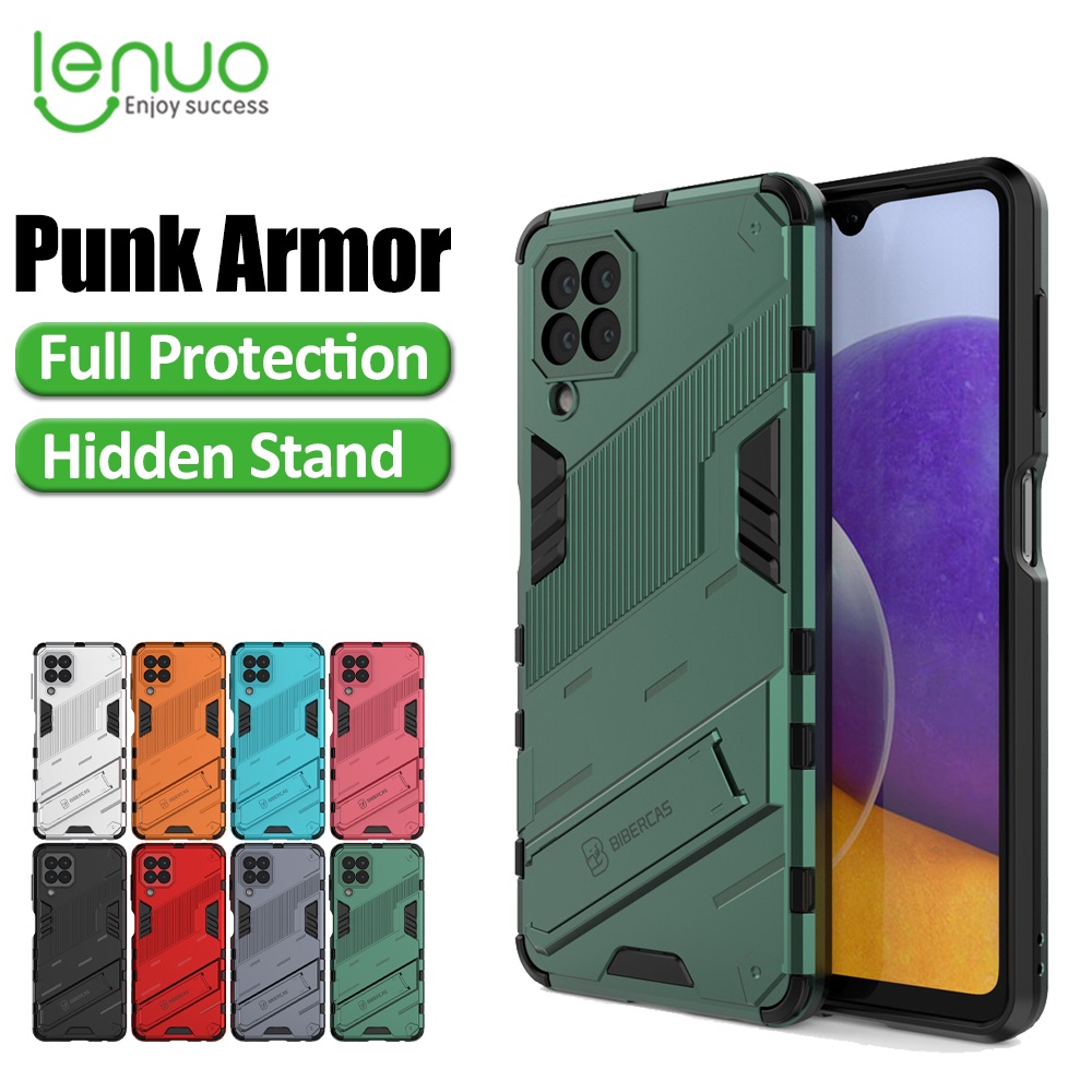 Ốp điện thoại Lenuo có giá đỡ chống sốc bảo vệ chắc chắn cho Samsung Galaxy A22 4g A22 5g A32 4g A12 A02