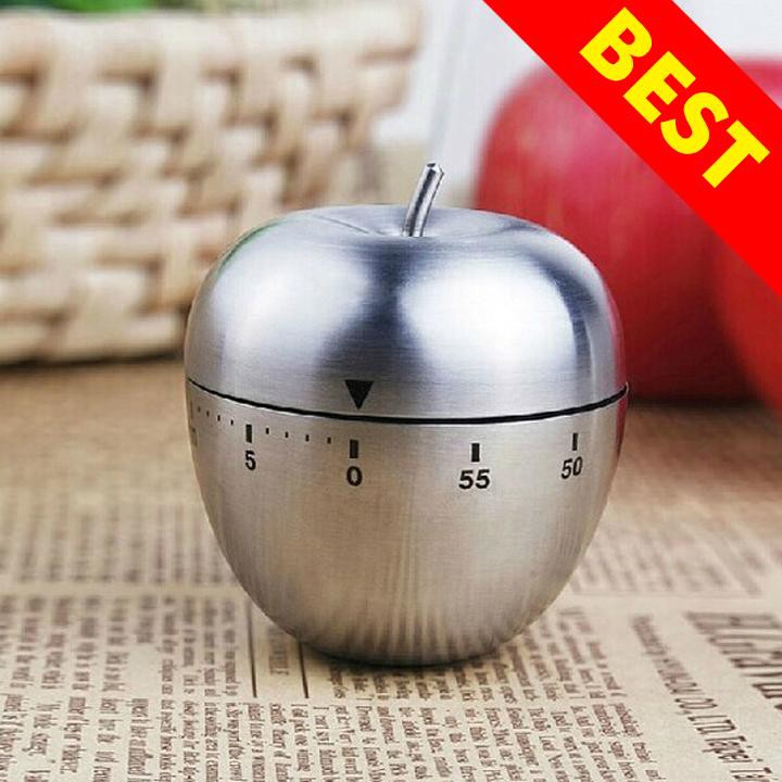 Đồng hồ pomodoro inox hình quả táo, hình quả trứng