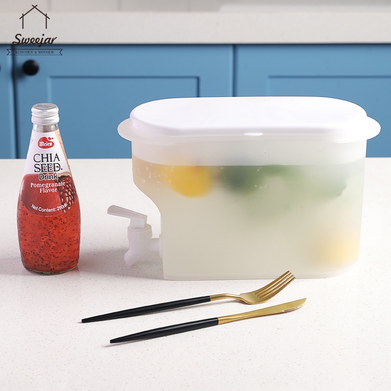 Bình nhựa pp SWEEJAR dung tích lớn 3.5l đựng nước trái cây/ trà trong tủ lạnh có vòi rót