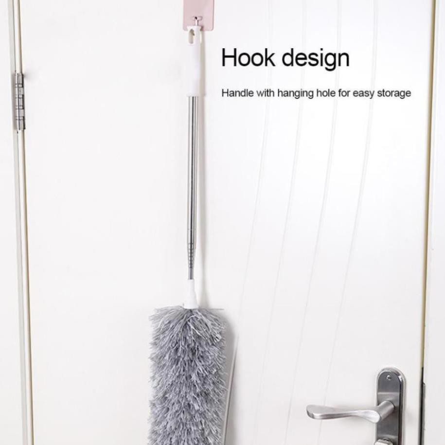Chổi quét bụi cán Inox dài 70 - 252 cm có thể kéo rút Cây phất trần san hô Microfiber Duster