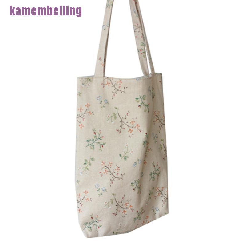 Túi tote vải lanh cotton đeo vai / xách tay phong cách cổ điển cho nữ