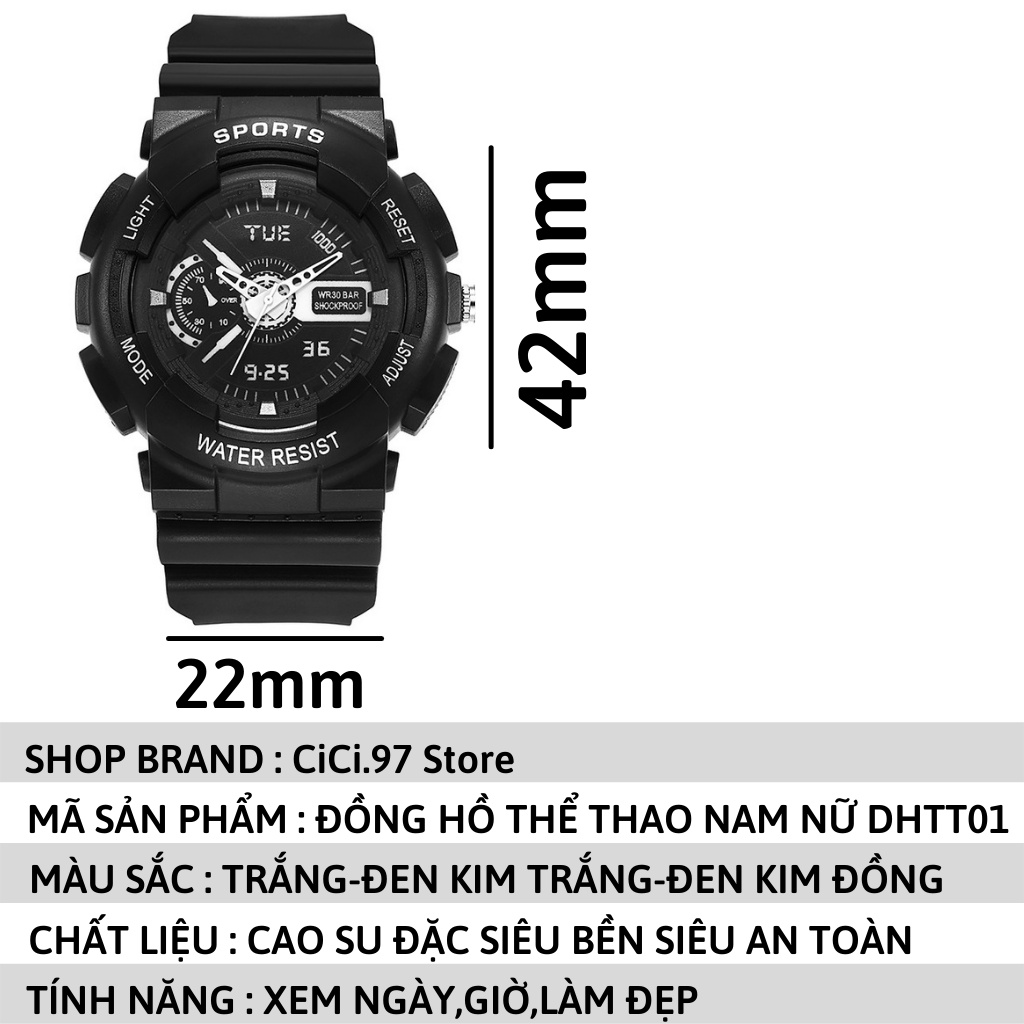 Đồng hồ thể thao nam dây cao su máy cơ cao cấp chính hãng SPORT WATER siêu hot giá rẻ CiCi DHTT01 | BigBuy360 - bigbuy360.vn