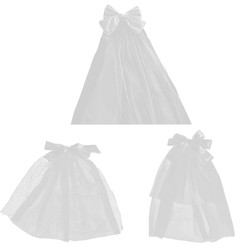 Mạng Che Mặt Bằng Vải Tuyn Màu Trắng Trang Trí Tóc Cô Dâu