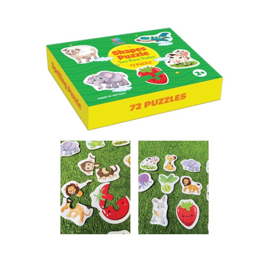 [KM LỚN] Bộ Ghép hình Tư duy Thông minh - Học chữ cái, chữ số - 72 PUZZLE