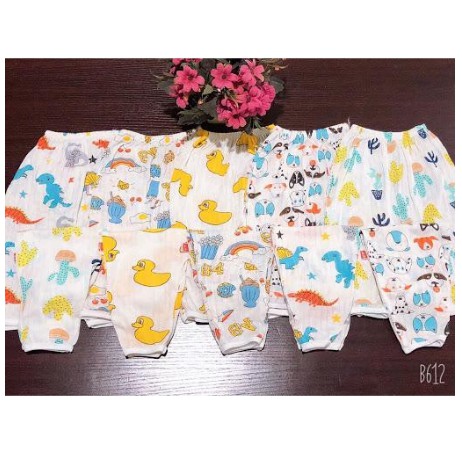 Combo 10 quần dài cotton giấy mềm mịn thoáng mát cho bé