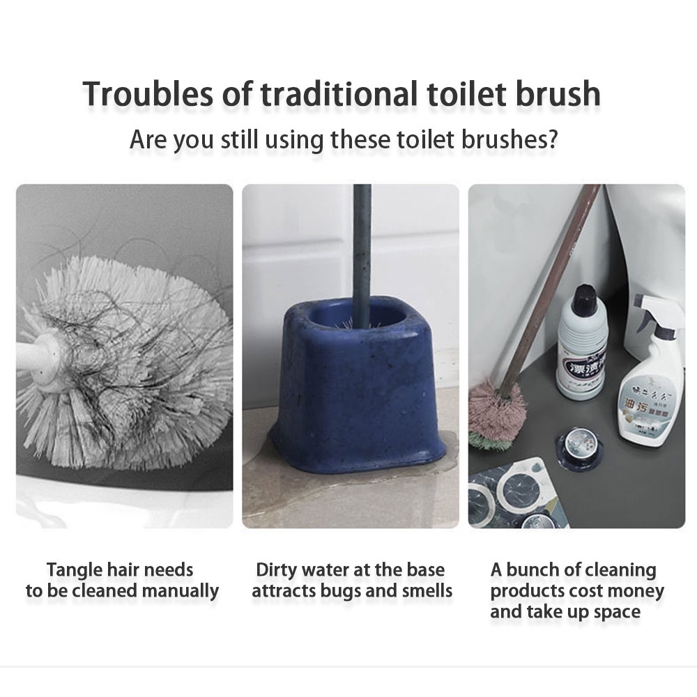 Bàn Chải Vệ Sinh Toilet Dùng Một Lần Với Tay Cầm Dài Tiện Dụng