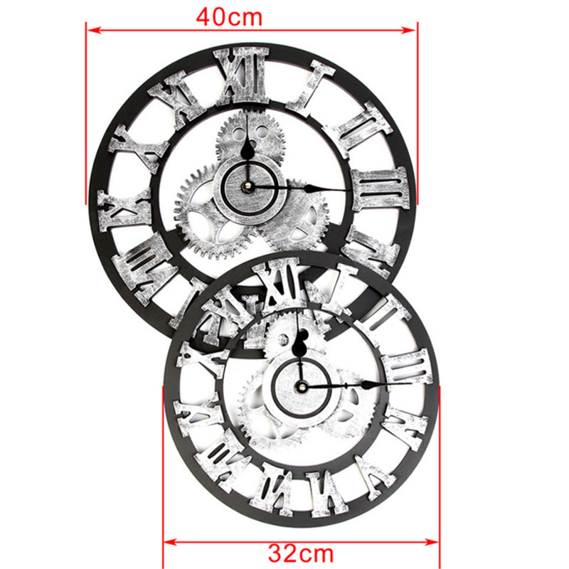 Đồng Hồ Treo Tường Hình Bánh Răng 3d Cổ Điển Trang Trí Nhà Cr1Zm