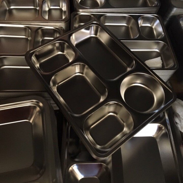 Khay cơm inox 304 5 ngăn sâu