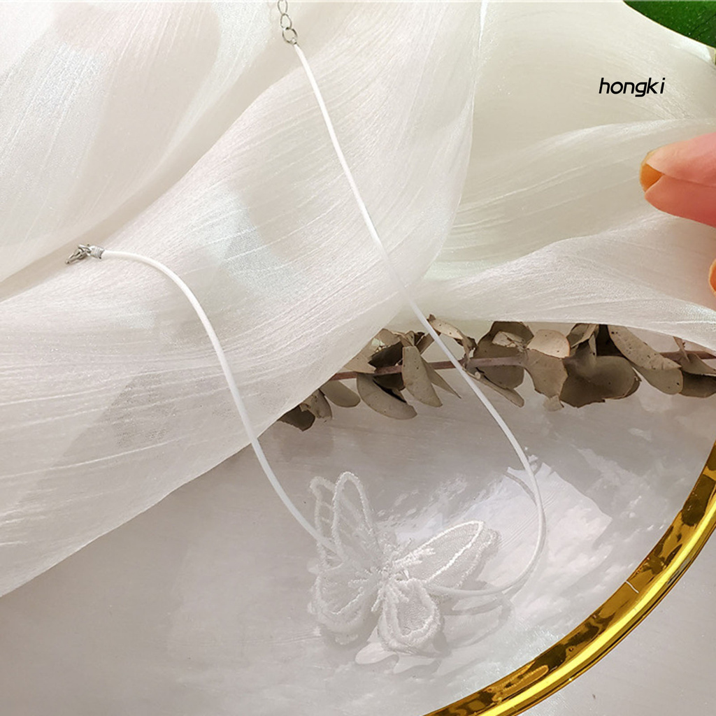 Vòng cổ mặt hình bướm phối ren thời trang xinh xắn cho nữ