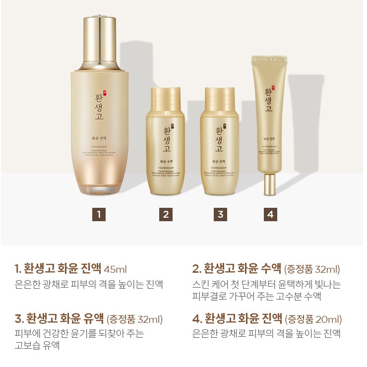 Bộ Dưỡng Da Giúp Da Trẻ Hóa Rạng Rỡ Yehwadam Hwansaenggo Rejuvenating Radiance Serum Set (4 Sản Phẩm)