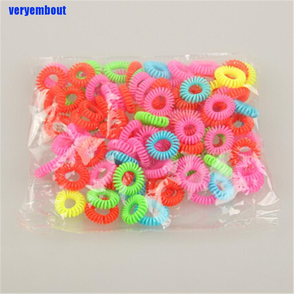 Set 10 Dây Buộc Tóc Nhựa Màu Trơn Tiện Dụng