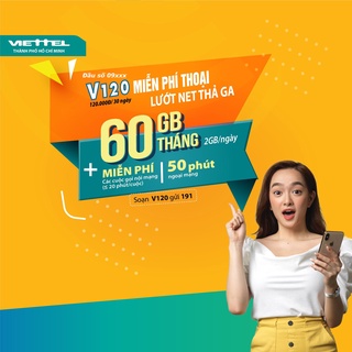 Sim 4G Viettel V120 gọi siêu rẻ đầu số 09xxx