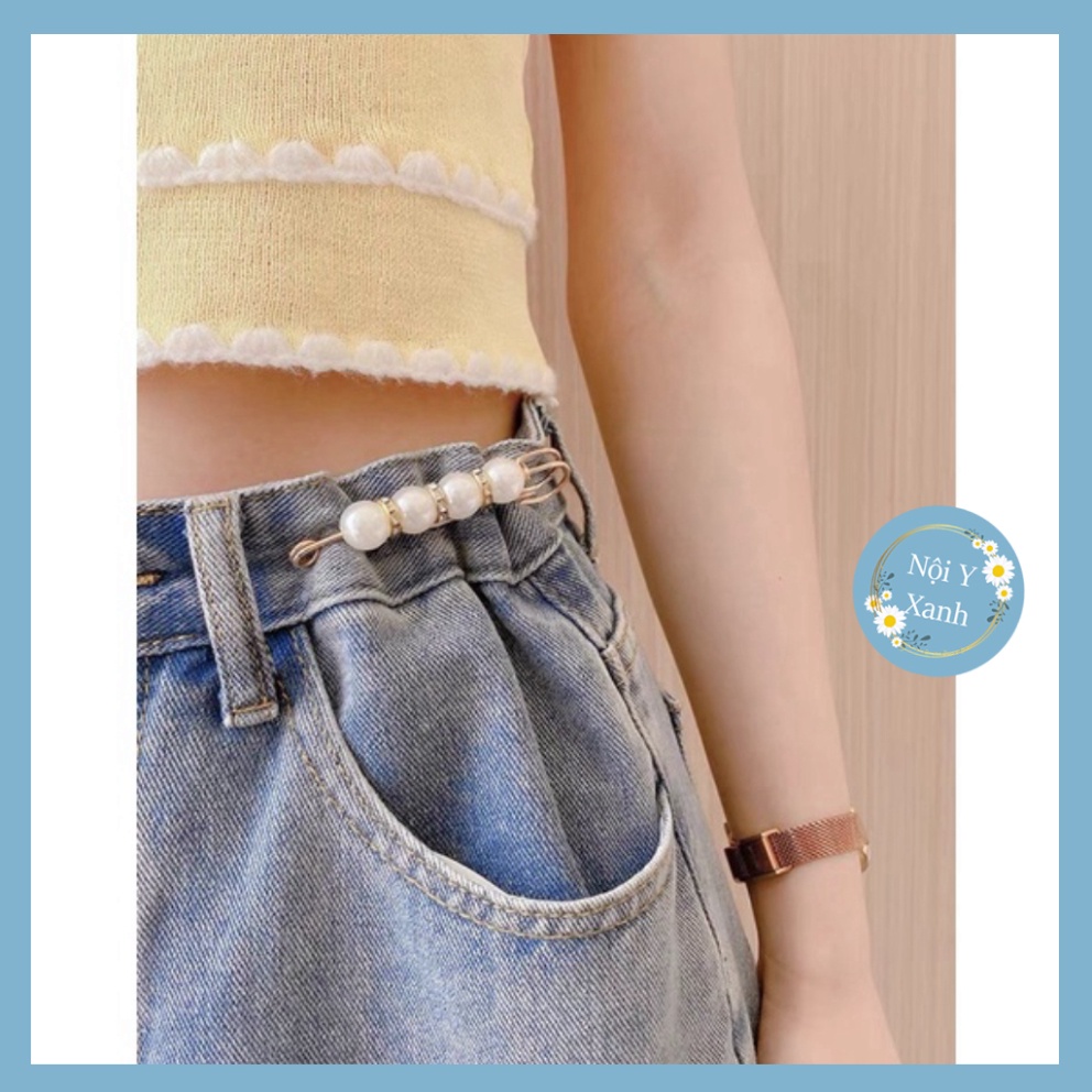 Set cài áo, gim quần áo đính ngọc trai đen nhân tạo siêu xinh pk 1 Nội Y Xanh chất thoáng mát cao cấp