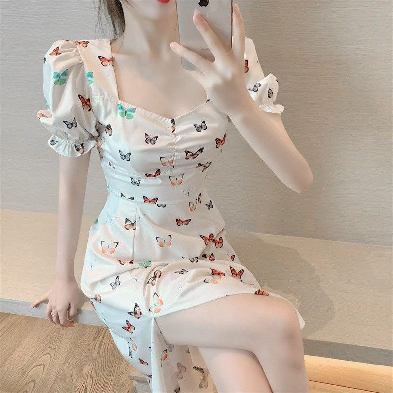 Đầm Hoa Cổ V Xẻ Tà Thời Trang Dành Cho Nữ | BigBuy360 - bigbuy360.vn