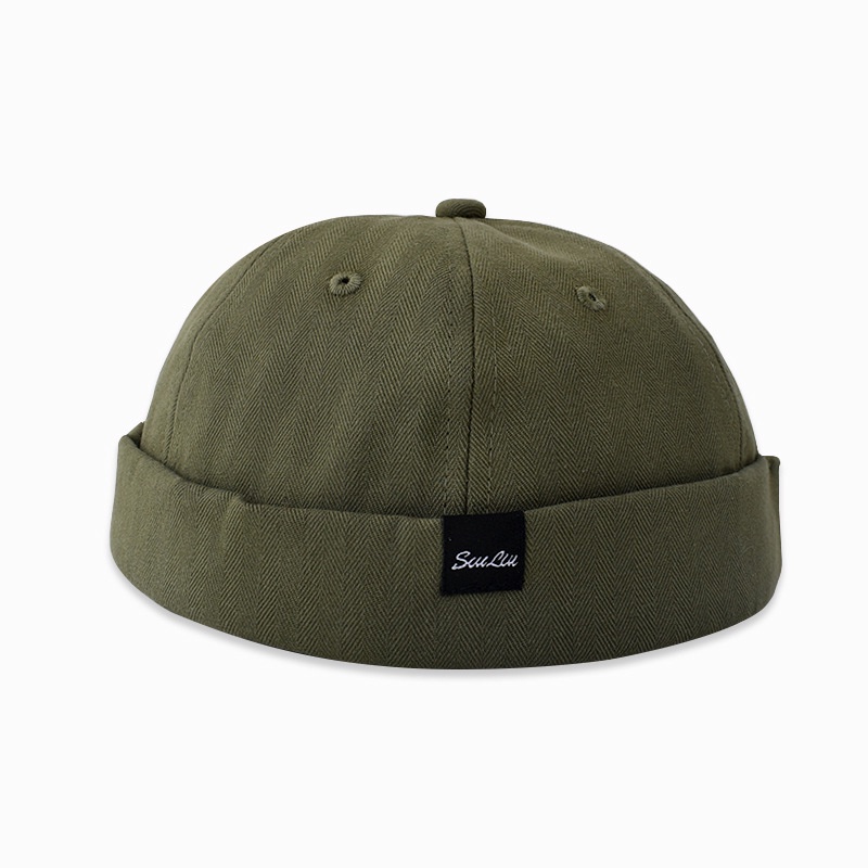 Mũ beanie LINJW không vành thêu chữ có thể điều chỉnh thời trang thường ngày