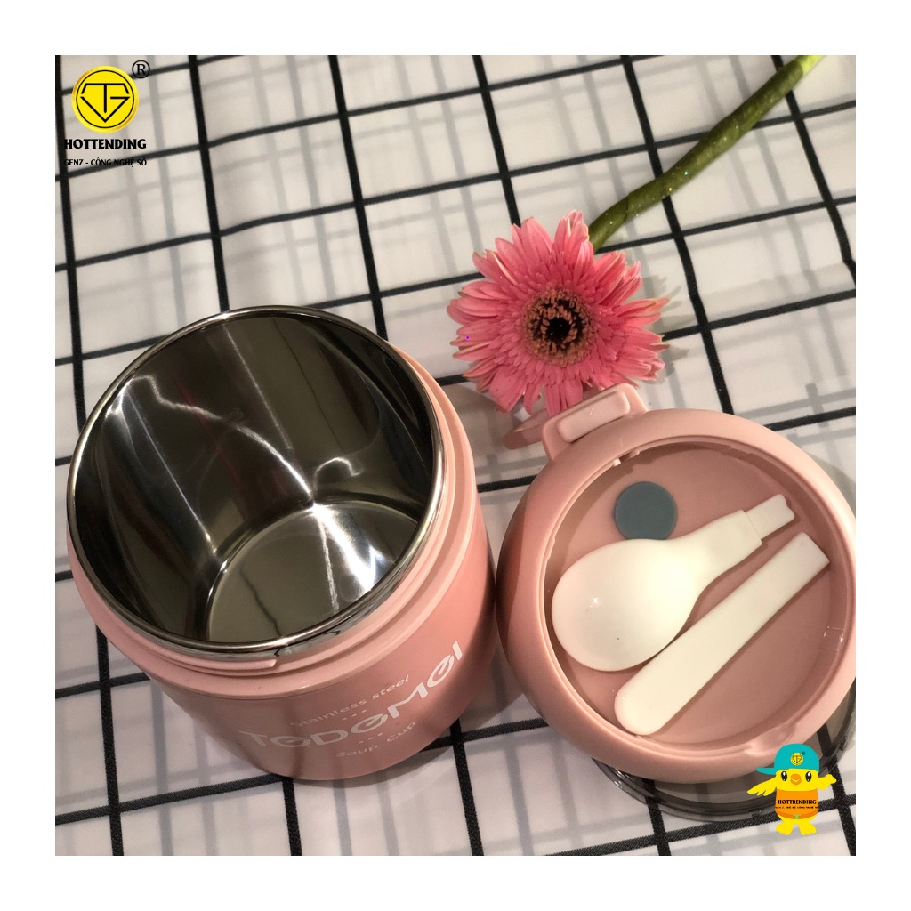 Bình Ủ Cháo TEDEMEL 530ml LÕI INOX KHÔNG GỈ An toàn cho bé
