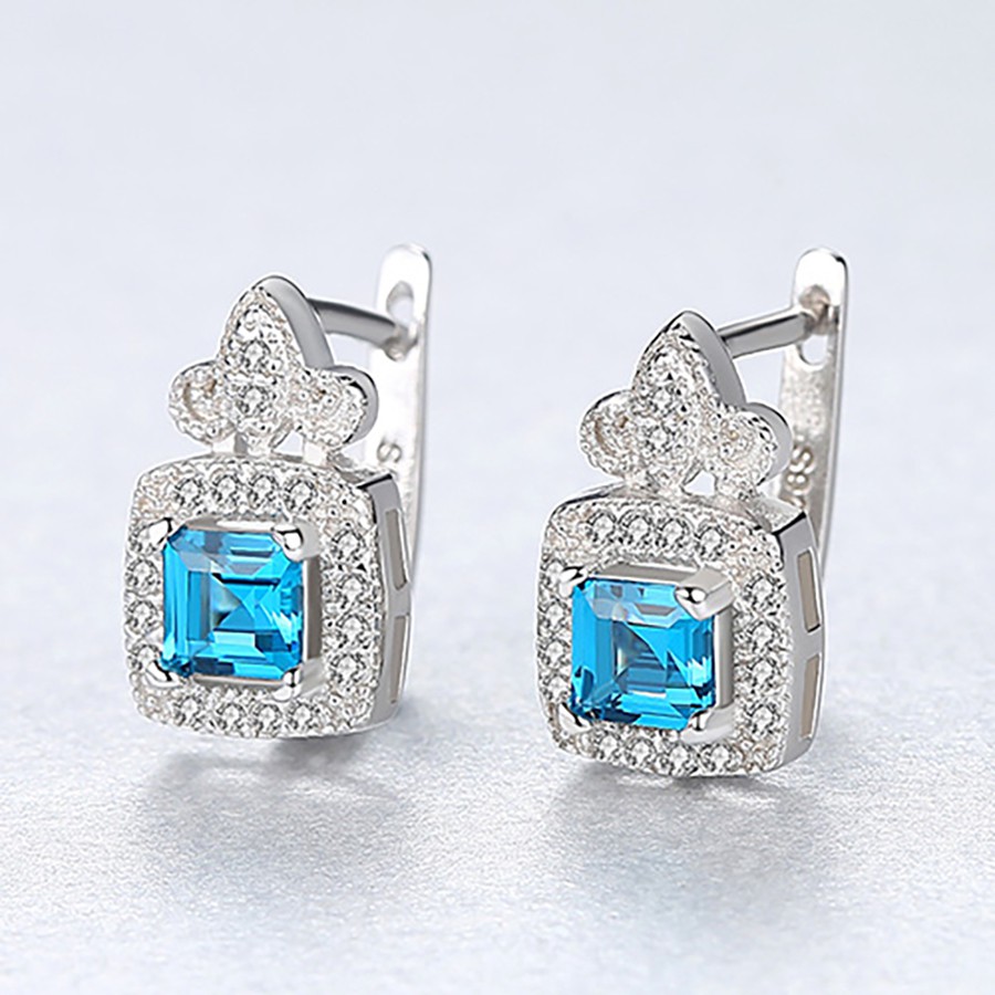 Bông Tai Bạc Nữ Bạc S925 Đính Đá Cực Xinh Cho Nữ B2399 -Bảo Ngọc Jewelry