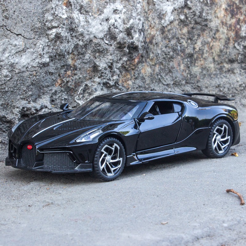 bài sakuratay cầm chơiBoxed] 1 32 Bugatti Children s Sports Car Alloy Pull Back Black Dragon Sound and Light Model