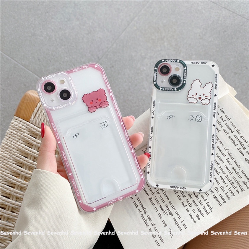 Ốp Điện Thoại Mềm Trong Suốt Có Ngăn Đựng Thẻ Cho iPhone 14 13 12 11 Pro Max X XR Xs Max 8 7 6 6s Plus SE 2020