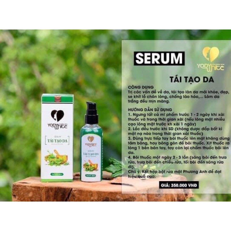 Combo tái tạo da phương anh serum tái tạo da + Bột Rửa Mặt